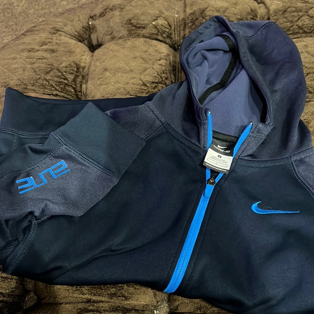 NIKE Blue Full Zip Hoodie.  Navy with blue zipper!  Full pocket